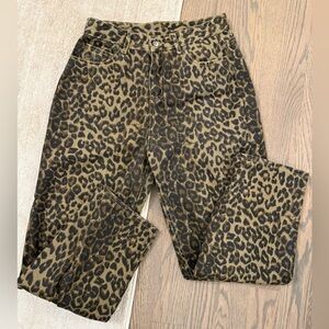 Leopard print jeans
